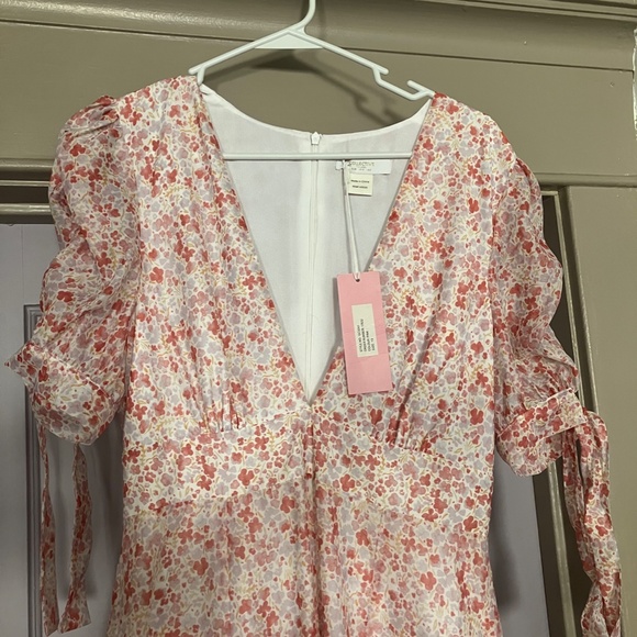 Collective The Label Floral Puff Sleeve Slit Midi Dress - Picture 3 of 5